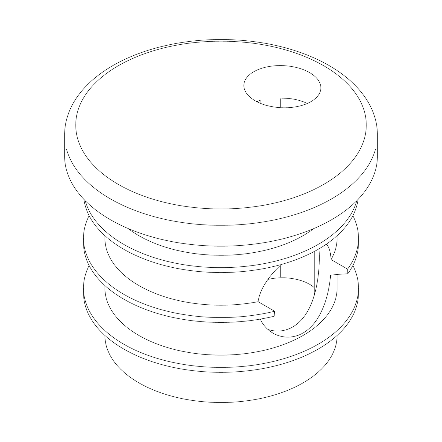 FLAG CAP 1IN ROUND RIBBED